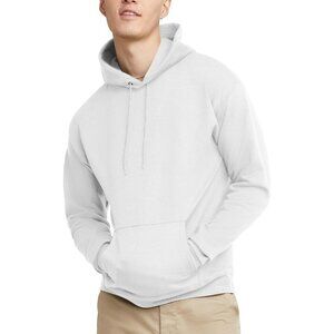 Men's White Hoodie Sweatshirt Shirt Styling Midweight Fleece Pullover Design